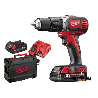 Trapano con percussione Milwaukee M18 BPD-202C + 2 Batterie 18V 2.0Ah