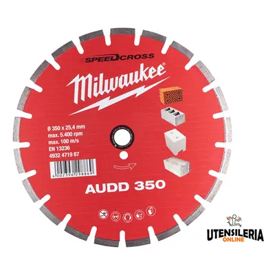 Disco diamantato Milwaukee AUDD 350mm per materiali morbidi e abrasivi