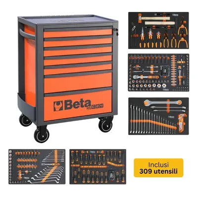 Beta carrello porta attrezzi RSC24 da 7 cassetti con 309 utensili inclusi