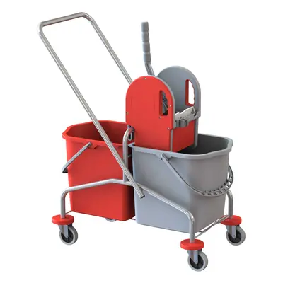 Carrello per pulizia doppia vasca professionale 25+25lt