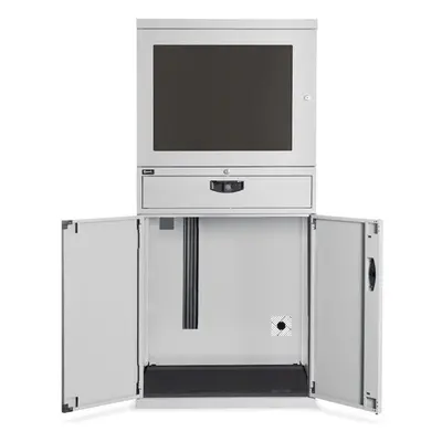 Armadio porta computer Fami Standard CS 717x635x1560mm grigio con piano regolabile