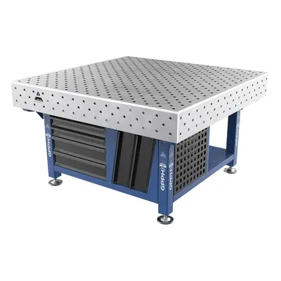 Stazione di saldatura GPPH SteelPlus INOX 1,5x1,48mt spessore 12mm, fori 16mm griglia diagonale