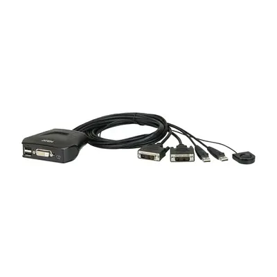 ATEN Switch KVM cavo USB DVI a 2 porte con selettore porta CS22D