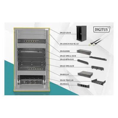 Digitus DN-10-SET-3-B rack Da parete Nero DN-10-SET-3-B