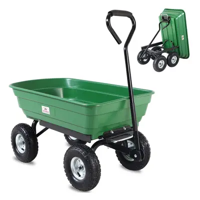 Carrello da Giardino Verde 300kg 75L Ribaltabile