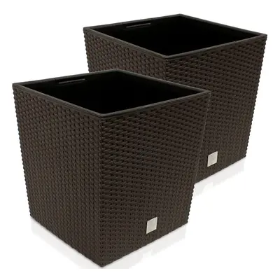 Vaso da esterno Rato Low set 2 pz. marrone 39x39x40,5cm