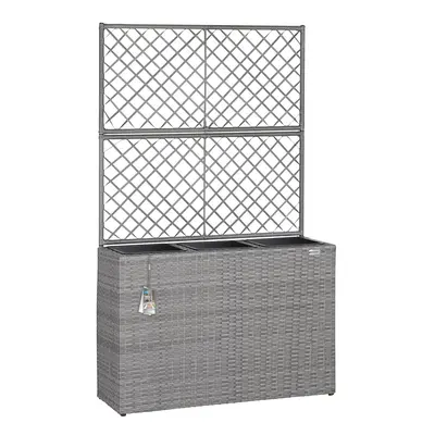 Fioriere con traliccio polyrattan grigio