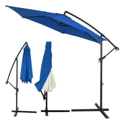 Ombrellone con braccio blu Ø330cm UV 40+ con base