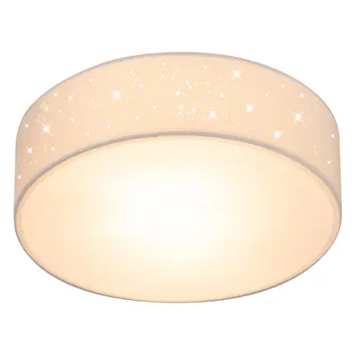 Lampada da soffitto in tessuto bianco Ø38cm Cielo stellato