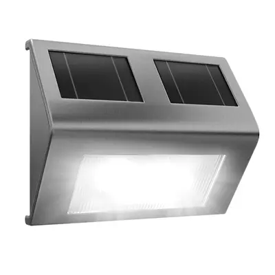 Lampada a muro solare LED in acciaio inox 14x9,5x2,5cm