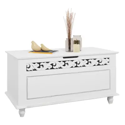 Cassapanca Baule Jersey Contenitore Bianco in Legno