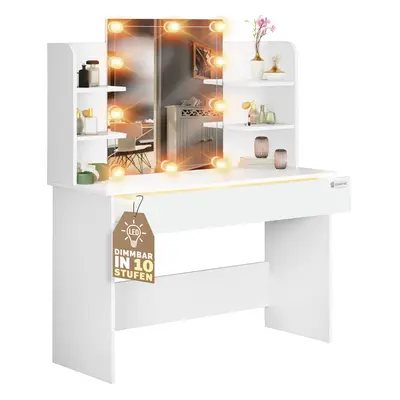 Tavolo Trucco Lucia con bianco LED 140x110x40cm