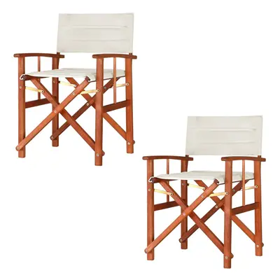 Sedia da giardino Cannes set 2 pz crema legno FSC