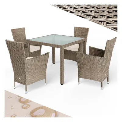 Sedie e tavolo giardino Bali 5 pezzi polyrattan beige/crema