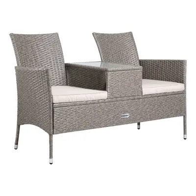 Panca da giardino Kino crema polyrattan 143x55x88cm