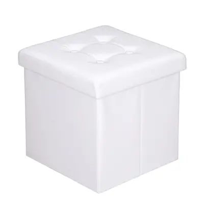 Pouf contenitore bianco 38x38x38cm 40L