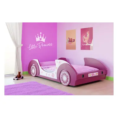 Lettino per bambini Butterfly bianco/rosa 200x90cm