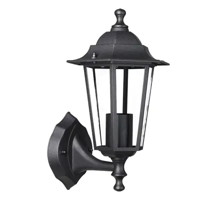 Lampada Lanterna da parete Krysante acciaio nero 60W