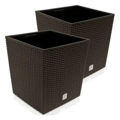 Vaso da esterno Rato Low set 2 pz. marrone 32x32x33cm