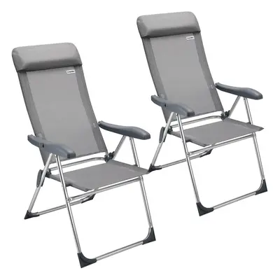 Sedie da giardino set 2 pz. grigio pieghevoli alluminio