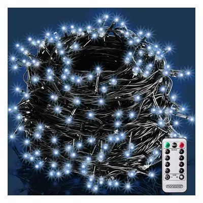 Catena di luci Natale 600 LED bianco freddo 60m telecomando