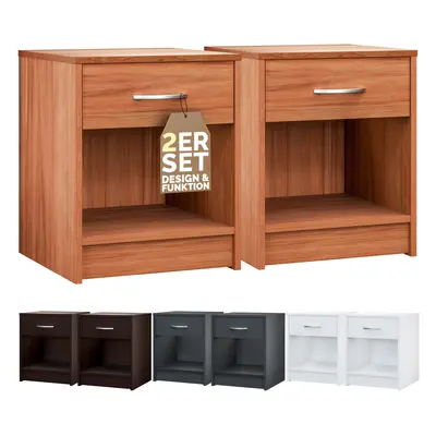 Comodino Hamburg Set di 2 Aspetto ciliegio 50x40x35cm