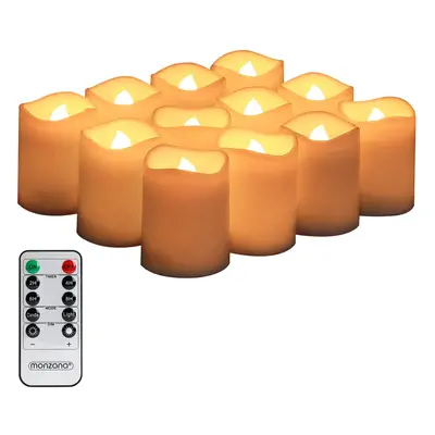 Set 12 x Candele LED con telecomando gialli