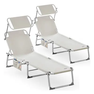 Sdraio da giardino Ibiza set 2x crema 190x59x29cm