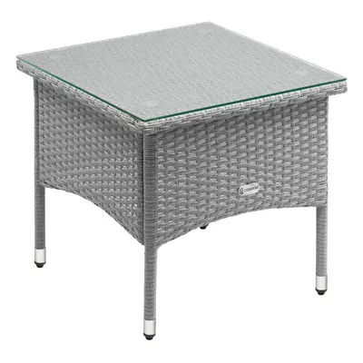 Tavolino in polyrattan grigio 50x50x45cm