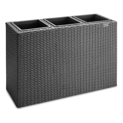 Fioriere da esterno polyrattan 83x30,5x60cm Nero