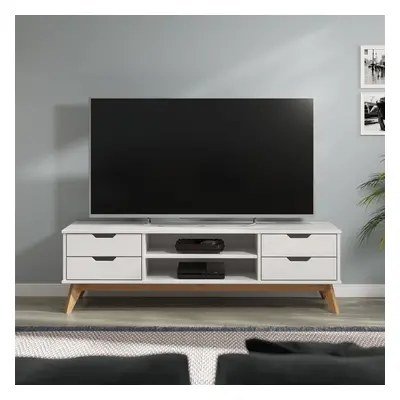 Mobile TV Borneo bianco naturale 140x42x40cm