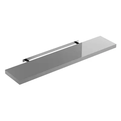 Mensola da parete 110cm grigio lucido con supporto