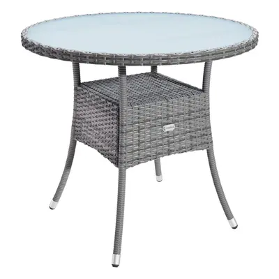 Tavolo in polyrattan grigio rotondo Ø60cm