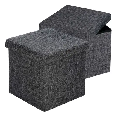 Sgabello set di 2 grigio scuro 40x40x40cm pieghevole