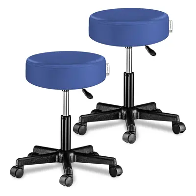 2x Sgabello girevole 360° similpelle blu