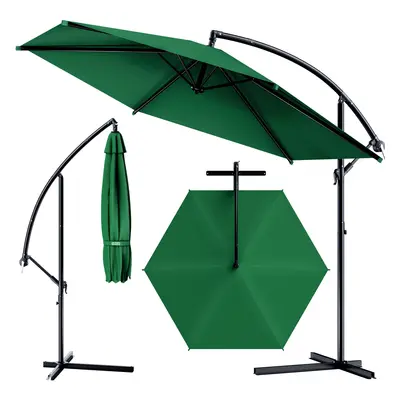 Ombrellone con braccio Ø330cm verde alluminio UV30+