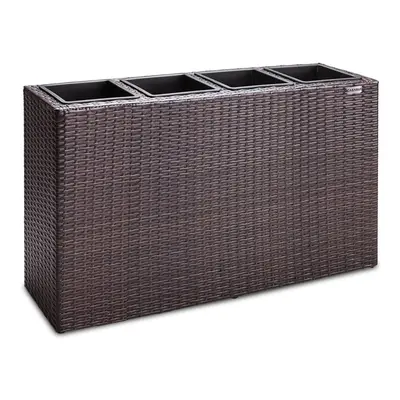 Fioriere da esterno polyrattan marrone 95x27x60cm