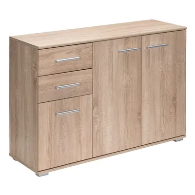 Credenza cassettiera rovere con 3 ante e 2 cassetti