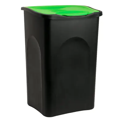 Pattumiera nero-verde plastica 50l