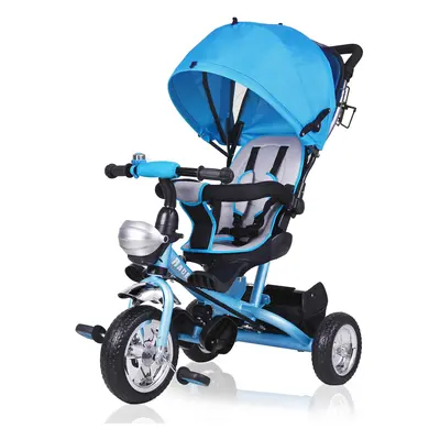 Triciclo passeggino per bambini blu con cappotta