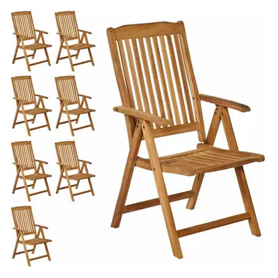 Set 8pz Sedie da Giardino Bari Legno Teak