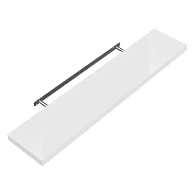 Mensola da parete 110cm bianco lucido con supporto