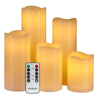 Candele LED set 5 pz in vera cera telecomando timer