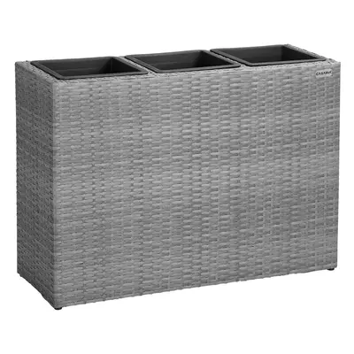 Fioriere da esterno polyrattan grigia 83x30,5x60cm