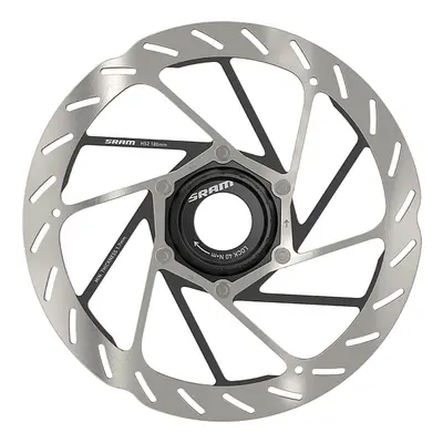 Disco Freno MTB HS2 180mm Argento Nero con Ghiera Center Lock - Miglior Dissipazione Calore e Ri