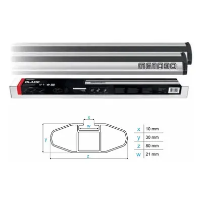 Barra Portapacchi Blade in Alluminio Argento 80x30mm - Taglia L, Sistema RACK SYSTEM