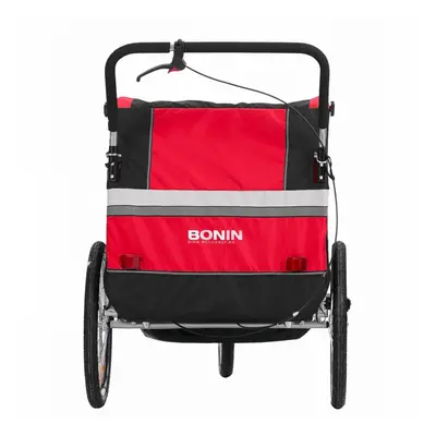 Carrello Porta Bimbo/Jogging BONIN NCAB DLX - Rosso, Grigio, Nero, Multifunzionale e Sicuro per 