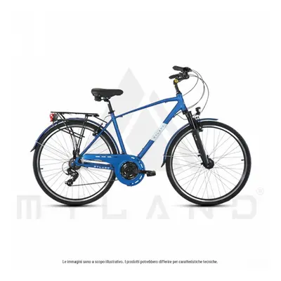 City Bike Colle 28' Trekking Blu in Alluminio, Taglia M, Cambio Shimano 21V