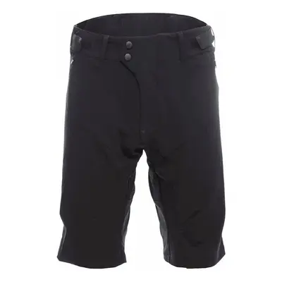 Pantaloncini MTB Uomo Nero Elasticizzati Idrorepellenti con Fondello Rimovibile e Tasche con Zip