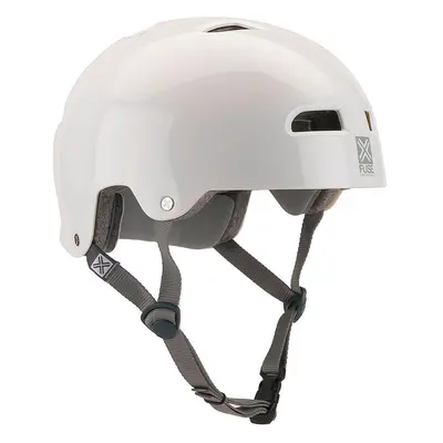 Casco Fuse Alpha Icon Bianco Lucido Taglia L-XL con Guscio in ABS e Schiuma EPS